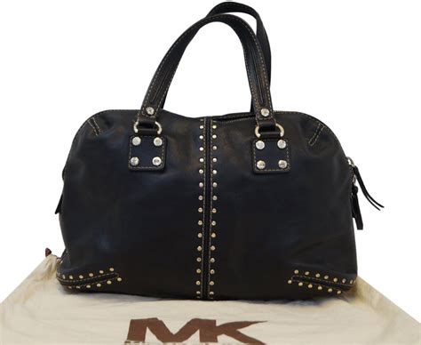 gold studded michael kors handbag